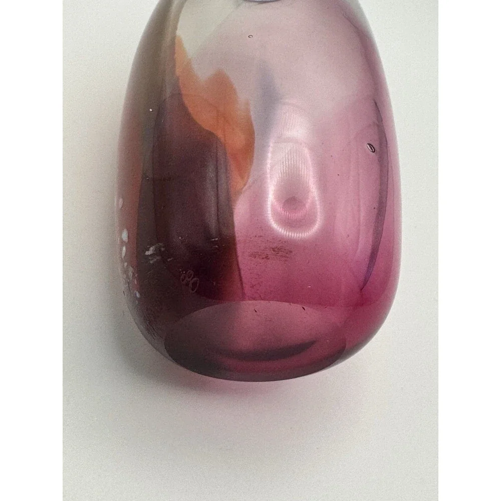 Vintage M. Rhys Williams 1988 Signed Studio Art Glass Bud Vase Hand Blown Glass
